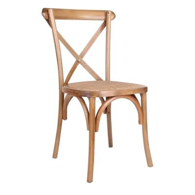 China Solid Wood Cross Back Chairs with Nitrolacquer Finish and Modern Stacked Design W50*D44*H89CM for sale