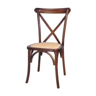 China NO Folded Customized American Modern Design Solid Wood Cross BackStackable Event Dinging Chair for sale