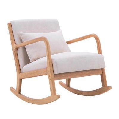 China Living Room Chair Direct Supply European Nordic Style Wooden Solid Wood Rocking Chair with Specific Included for sale