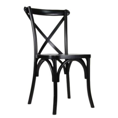 China Antique Design Style D50*W42*H88CM Stackable Wooden X Cross back Chairs for Restaurant Dining and Morden Furniture for sale