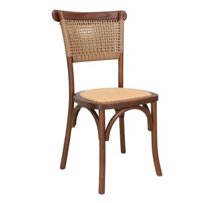 China Dining Room Furniture Modern Natural Design Solid Wood Rattan Banquet Chairs for sale