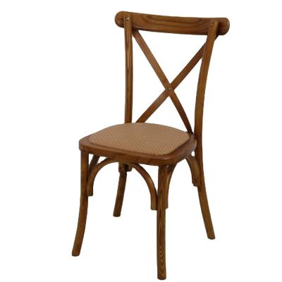 China Mail Packing Wooden X Cross Back Chairs for Antique Design in Restaurants and Weddings for sale