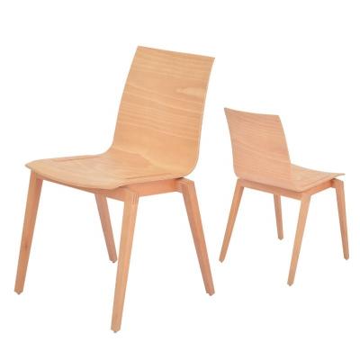 China Solid Wood Seat Stackable Chair for Coffee Shop and Restaurant Curved Back Design for sale