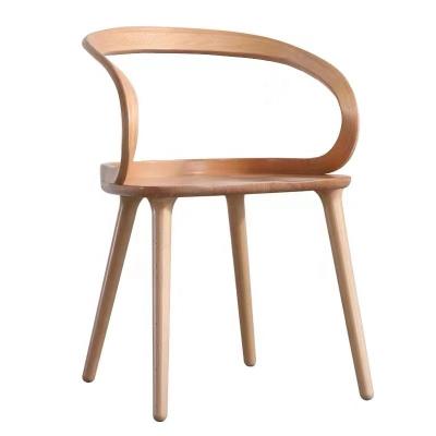 China OEM Service Accepted Modern Dining Room Chair with Round Shape Arm Wing and Nordic Solid Ash Wood Artistic Design for sale