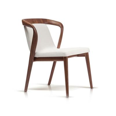 China Sillones de comedor de madera sólida de tejido tapizado nórdico italiano para estilo de diseño de sala de estar moderna en venta