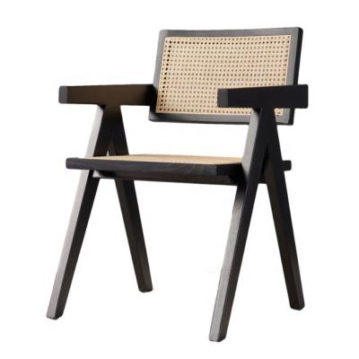 China Modern Restaurant Armrest Rattan Cane Dining Chair in Solid Material and Modern Design for sale