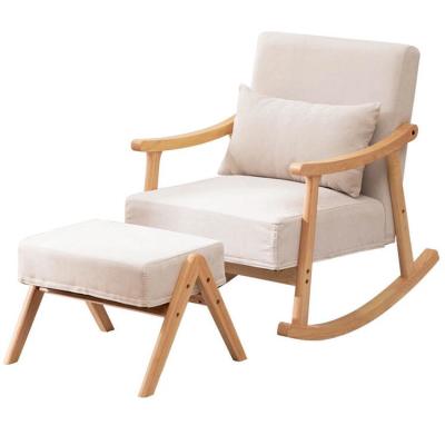 China Direct Supply Nordic Style Wooden Rocking Chair Solid Wood Rocking Chair for Living Room Furniture and Specific for sale