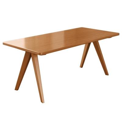 China Muebles para el hogar directos nórdicos Mesa de comedor rectangular de madera maciza para espacio de comedor funcional en venta