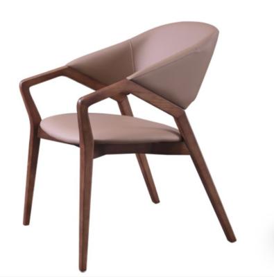 China 2023 Design Modern Solid Wood PU Leather Dining Room Restaurant Chair for Home Furniture General NO Folded for sale