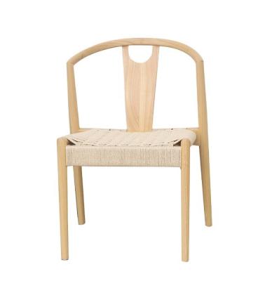 China Sturdy Natural Solid Wood Woven Cord Wishbone Chairs The Perfect Addition to Modern Japanese Design for sale