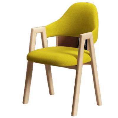 China Wooden Frame Dinning Room Chair Nordic Home Furniture Kitchen Upholstered Fabric Seat for Hotel Restaurant and Home for sale