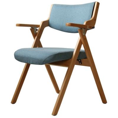 China Foldable Chair Fabric Oak Wood Metal Folding Dining Chairs For Events W50*D60*H82CM Dining Room Furniture for sale