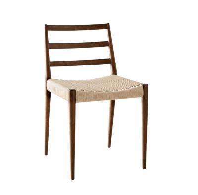 China Solid Wood Woven Cord Dining Chair for School Furniture in Nordic Modern Construction for sale