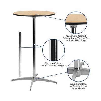 China High Wood Tables Cocktail Bar Dining Folding Table with Solid Wood Finish Nitrolacquer for sale