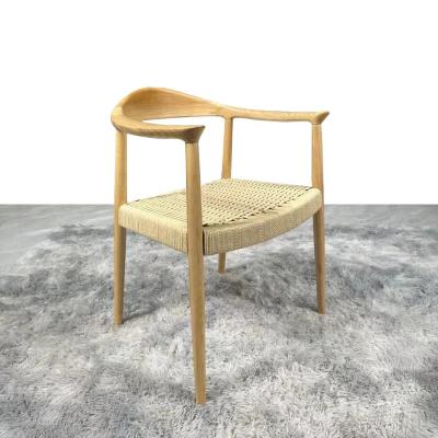 China Solid Wood Lift Chair Modern Dining Arm Chair with Durable Rope Seat and Lift Function for sale