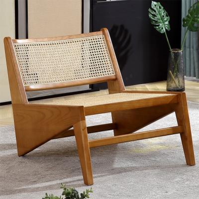 China Living Room Chair Design Classical Solid Wood Rattan Chair for Nordic Lounge and Contemporary Furniture for sale