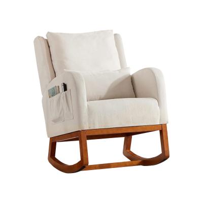 China Tejido nórdico Minimalista Cafetería Silla de salón de madera Accent Sillones de ocio Sillón de brazos Muebles de oficina para el hogar Sofá único Silla en venta