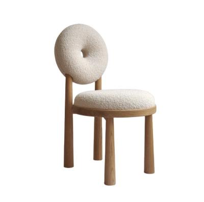 China Living Room and Hotel Soft Seat Wood Lamb Wool Dining Room Chair W47*D48*H79CM with Modern Design for sale