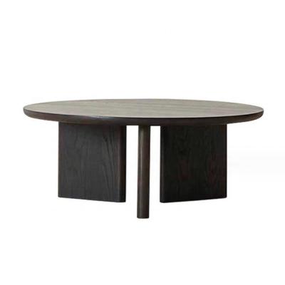 China Home Furniture Modern Triangle Base Coffee Table in Walnut Color Wood Frame for Dining Room Furniture for sale