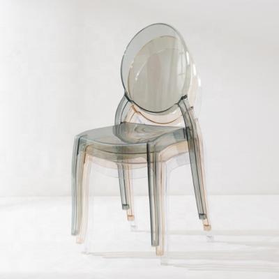 China Modern Stackable Dining Chair Made of Transparent PC Material for Stackable in Hotel Cafe Living Room for sale