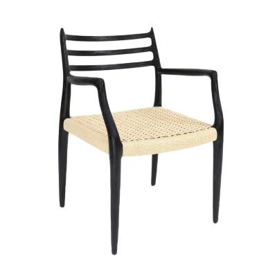 China Solid Wood Dining Chair Furniture W64*D50.5*H77CM Hand Woven Outdoor Rope Paper Cord Chair within Mail Packing Y for sale