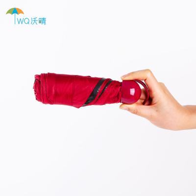 China Minimalist Customized Anti-UV Umbrella Customized Capsule Umbrella 5 Folding Wholesale Sunscreen Customized Summer Umbrella for sale