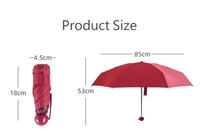 China Promotional Gift 5 Mini Umbrella Promotional Gift 5 Umbrella Capsule Custom Cheap Printed Umbrella for sale