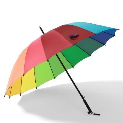 China Wholesale Minimalist 16k Summer Ladies Designed To Handle Windproof Travel Golf Rainbow Umbrellas With Custom Logo Printing Rainbow Umbrella for sale