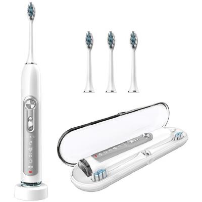 China Professional Waterproofing Oral Care Personalized Deep Cleaning White Electric Toothbrush With Travel Case 28*28*180mm for sale