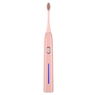 China Wholesale Fast Delivery Fashionable Pink Sonic Toothbrush Be Confident USB Automatic Rechargeable Electric Toothbrush 28*28*192mm for sale