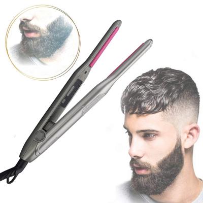 China Hot Modern 2 in 1 Straightener Narrow Flat Panel Iron Hair Curler Short Hair Beard Curler Straightener for sale