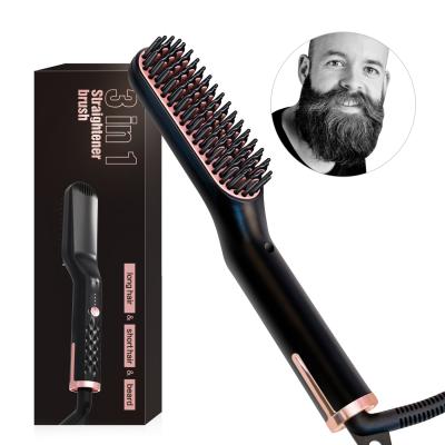 China New Arrival 30s Car Warm Fast Hair Styling Comb 3 in 1 Permanent Hair Beard Straightener Ceramic Comb for sale