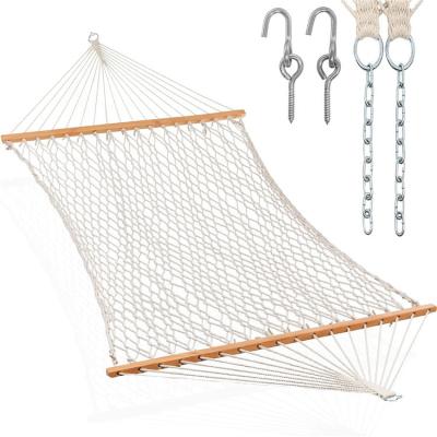 China Durable Custom Made High Quality Color Cotton Mesh Hammock Rope Easy Folding Wholesale for sale