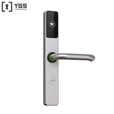 China 304 European standard stainless steel YGS stainless steel hotel room keyless door smart lock for sale