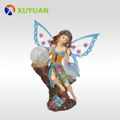 China Other Cheap Fairy Decoration Resin Garden With Solar Light for sale