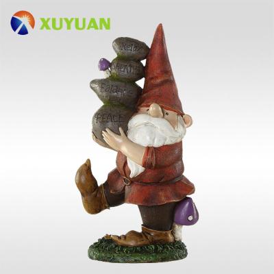 China Custom Garden Garden Gnome Solar Light Resin for sale