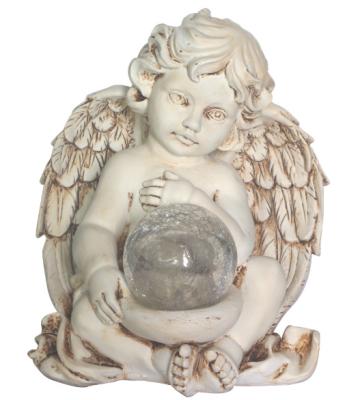 China Solar Lead Light Resin Angel Statue - Memorial Guardian Angel For Gift Of Europe Statue Religious Souvenir Garden for sale