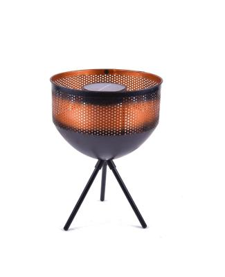 China Waterproof and Rustproof Outdoor Solar Powered LED Lamps Outdoor Metal Table Garden Torch Lanterns Decorative Flickering Lights for sale