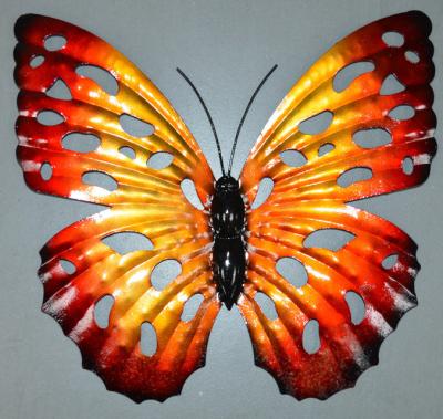 China Christmas Colorful Butterfly Wall Hanging 3D Iron Home Decor for sale