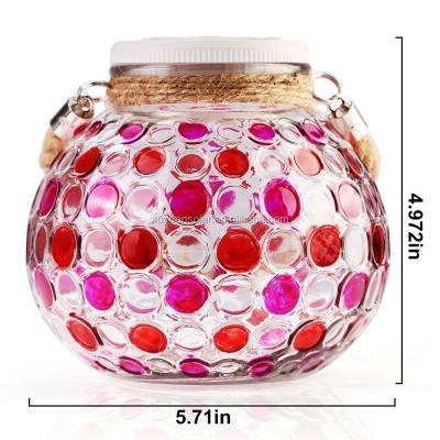 China Garden Glass Ball Solar Led Garden Lights Diamond Red Jar Solar Table Light For Outdoor Lawn Home Christmas Patio Party Decor for sale