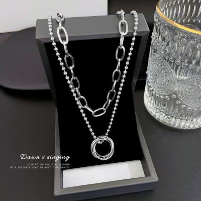 China Fashionable Retro Collar Necklace Multilayer Simple Short Clavicle Chain Trendy Neck Ornament for sale