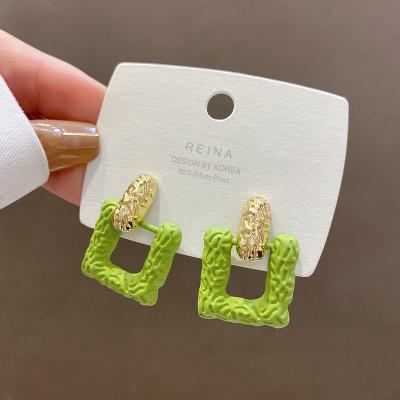 China Fashionable summer earrings small fresh green women simple and small soft silver S925 needle design sense earrings for sale