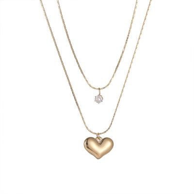 China Other 14k Gold Plated Love Stainless Steel Pendant Necklace Female Ins Single Neck Chain for sale