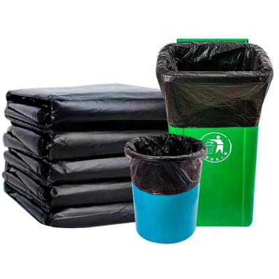 China Wholesale Disposable Heavy Duty Biodegradable Black Plastic Garbage Bag Waste Disposable Packaging Waste Bag Large for sale