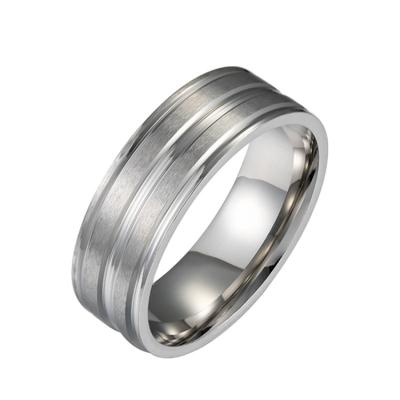 China European and American Simple Wide Men's Accessories 8MM Wide Men's Fashion Stainless Steel Environmentally Friendly Frosted Ring for sale