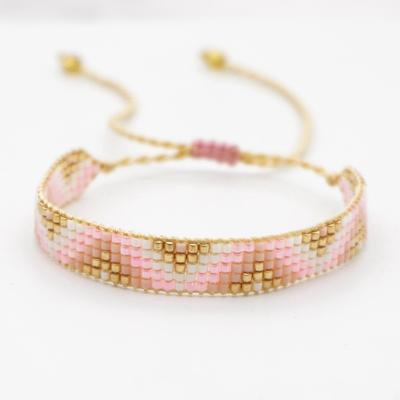 China Environmental Friendly Miyuki Shape Rice Bead Bracelet Female Simple Pure Handwoven Subgeometric Bracelet for sale