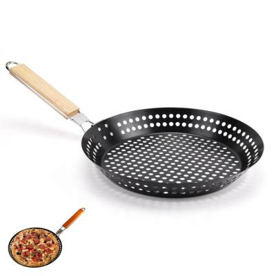 China Easily Cleaned JHY Factory Directly Supply Reusable BBQ Pizza Grilling Grill Pan Basket for sale