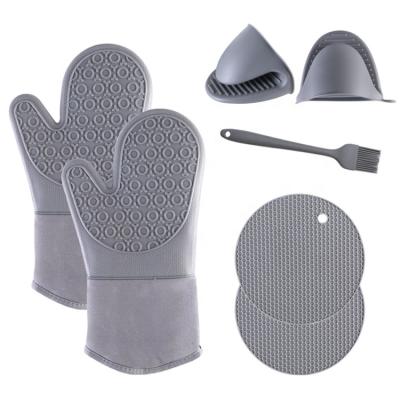 China Minimalist JHY Amazon Hot-selling 7PCS Silicone Oven Cooking Gloves Set for sale