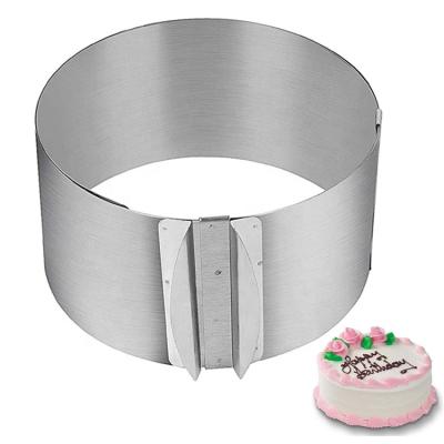 China JHY Very Popular Selling Disposable Stainless Steel Kitchen Baking Tools Adjustable Round Cake Ring for sale