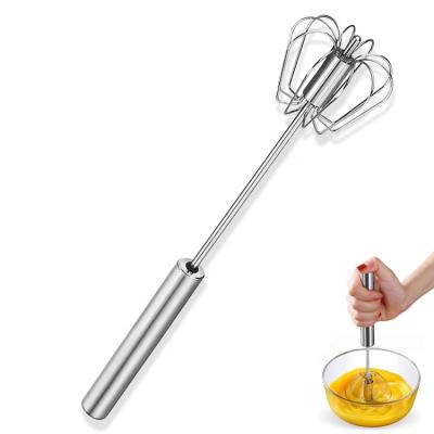 China Sustainable 10inch Stainless Steel Kitchen Hand Push Egg Beater Beater for sale